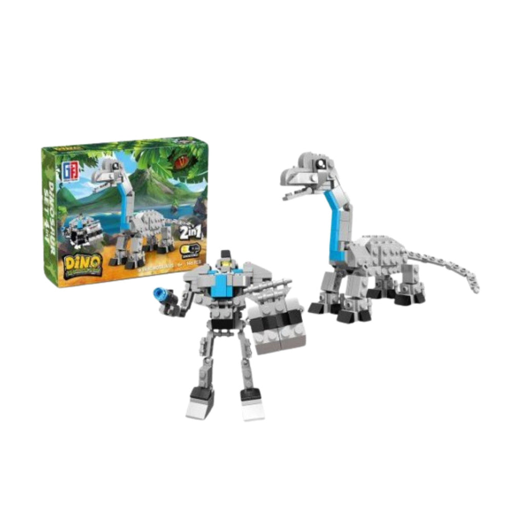 Blocuri de constructie, 2 in 1 robot si dinozaur, Lean 23560