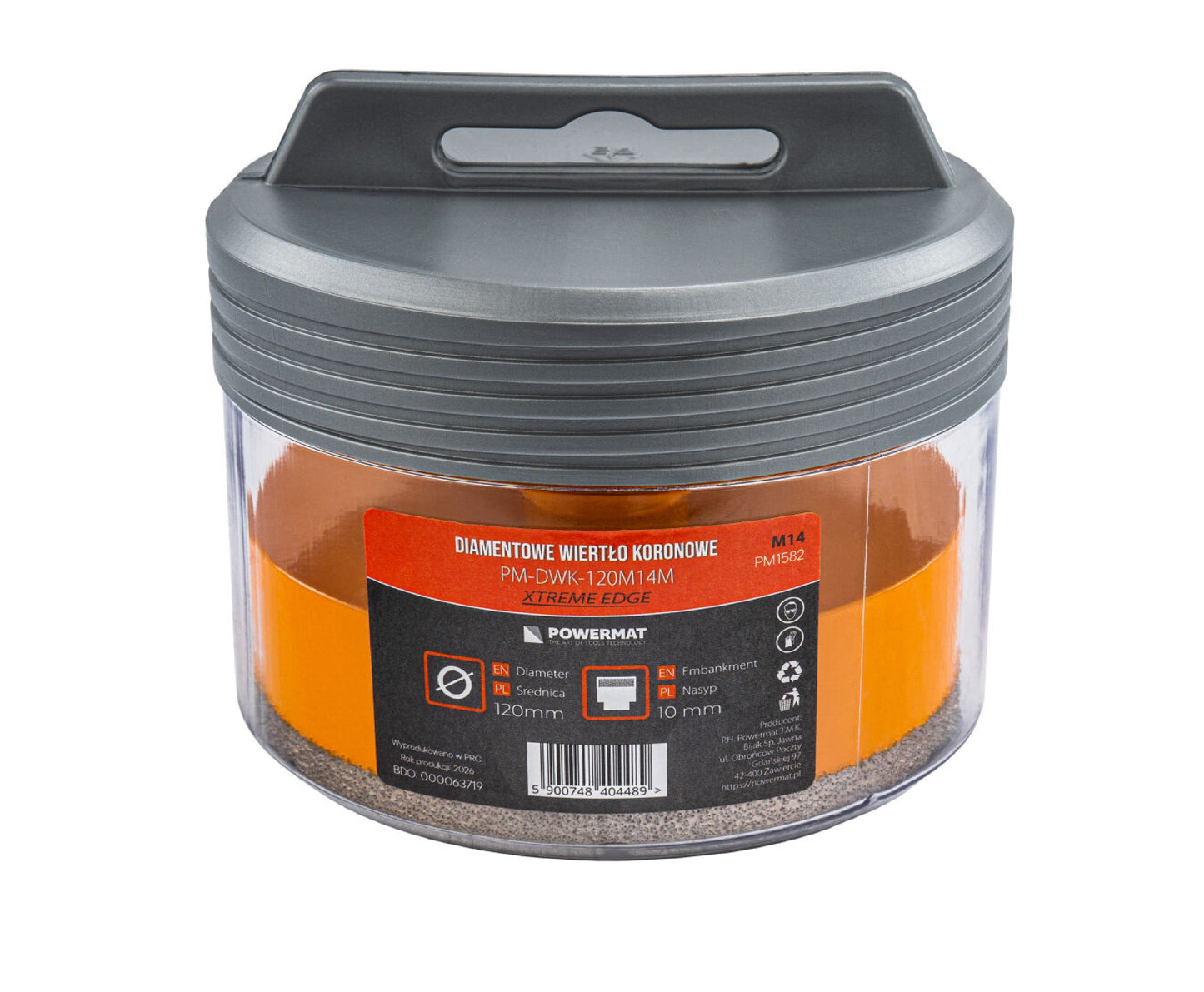Carota diamantata pentru ceramica PM-DWK-120M14M, 120 mm, Powermat PM1582