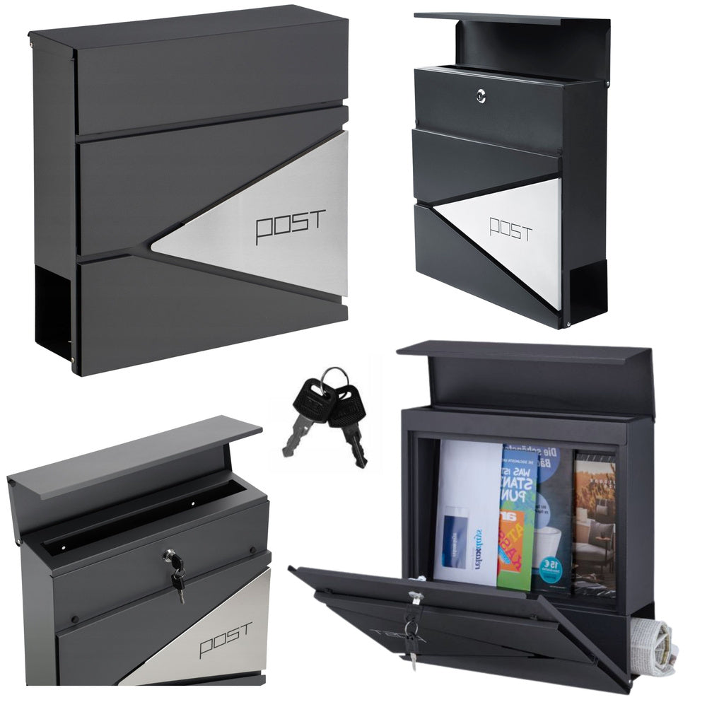 Cutie postala, 37 x 37 x 10.5 cm, gri antracit, Lean 26729