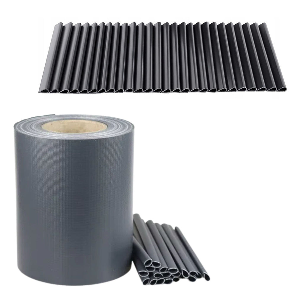 Banda adeziva de umbrire pentru gard cu protectie UV, 20 de cleme, gri inchis, 450 g/m², 19x35m, Lean 25849