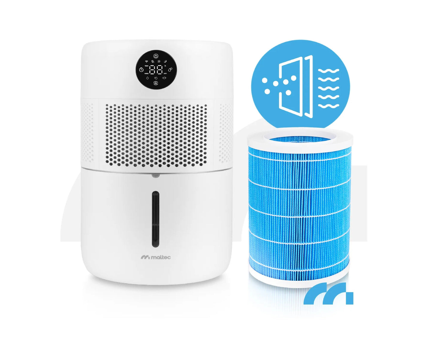 Umidificator de aer cu functie de ionizare, difuzor de aromaterapie si telecomanda, temporizator, 400 ml / h, 8 W, MalTec 113477