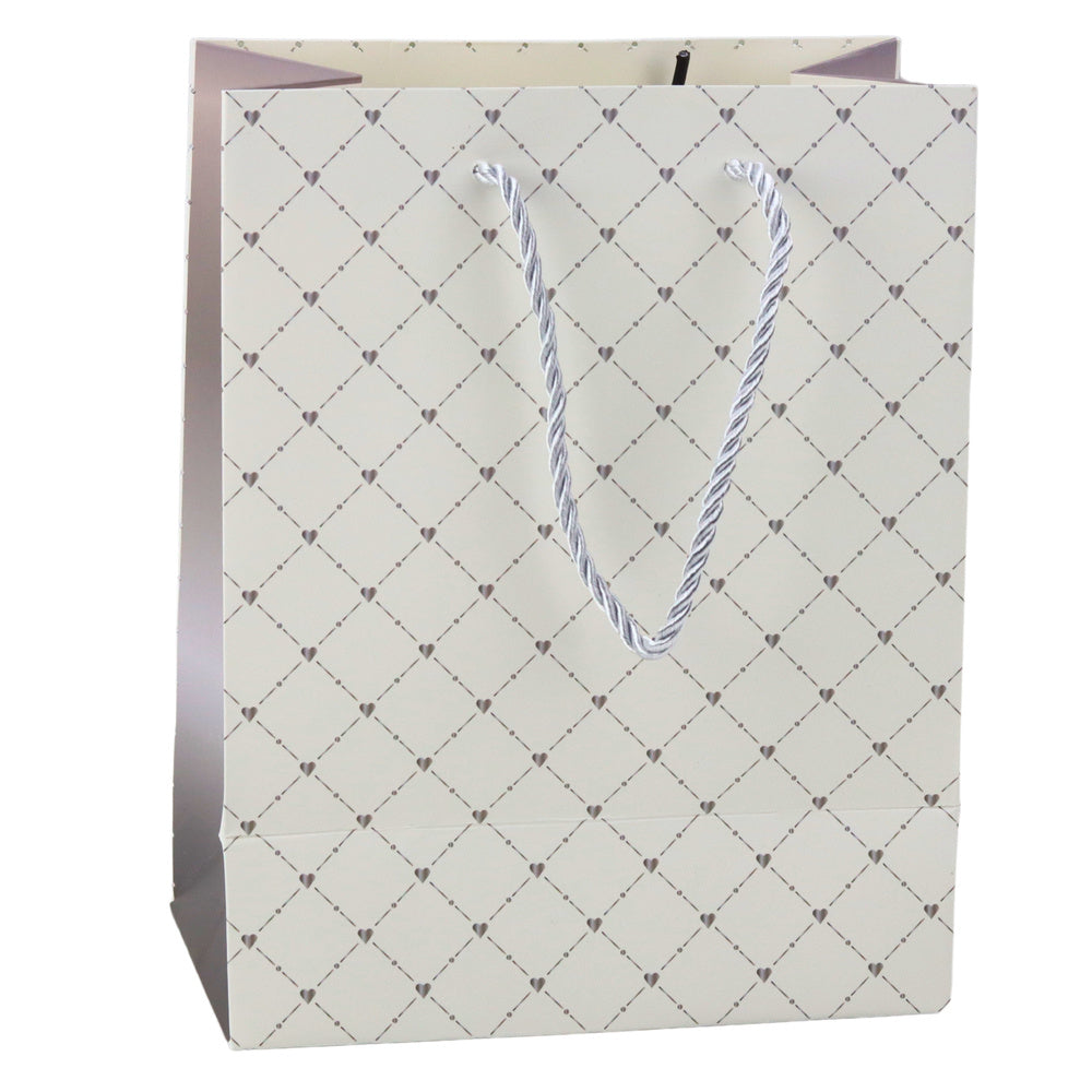 Punga de cadou cu inimioare stralucitoare, 23 x 18 x 10.5 cm, Lean 22235