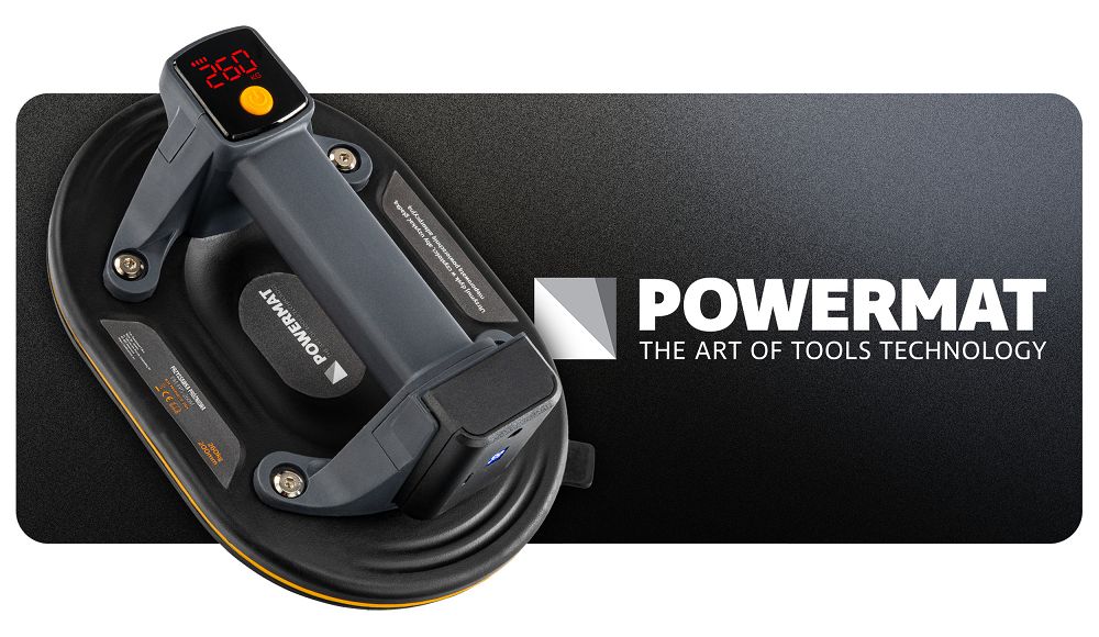 Ventuza cu baterie pentru gresie si sticla, capacitate maxima sigura 200 kg, Powermat PM1589