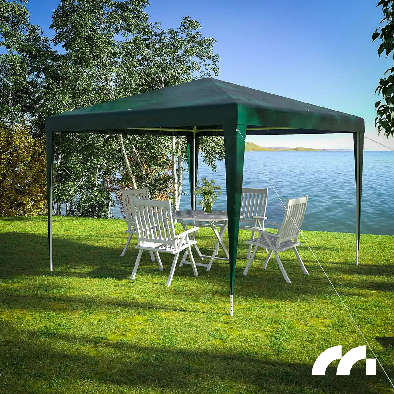 Cort de gradina pavilion, 3 x 3 x 1.9 m, verde, MalTec 112408