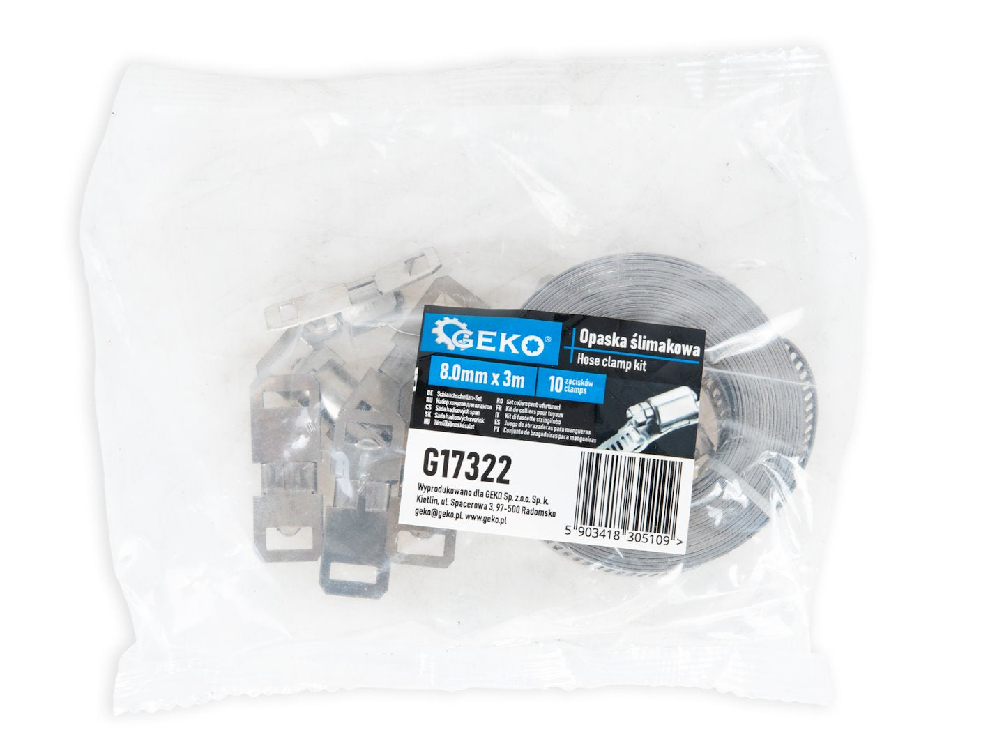 Set cleme pentru cablu, 8 mm x 3 m 10 bucati, Geko G17322