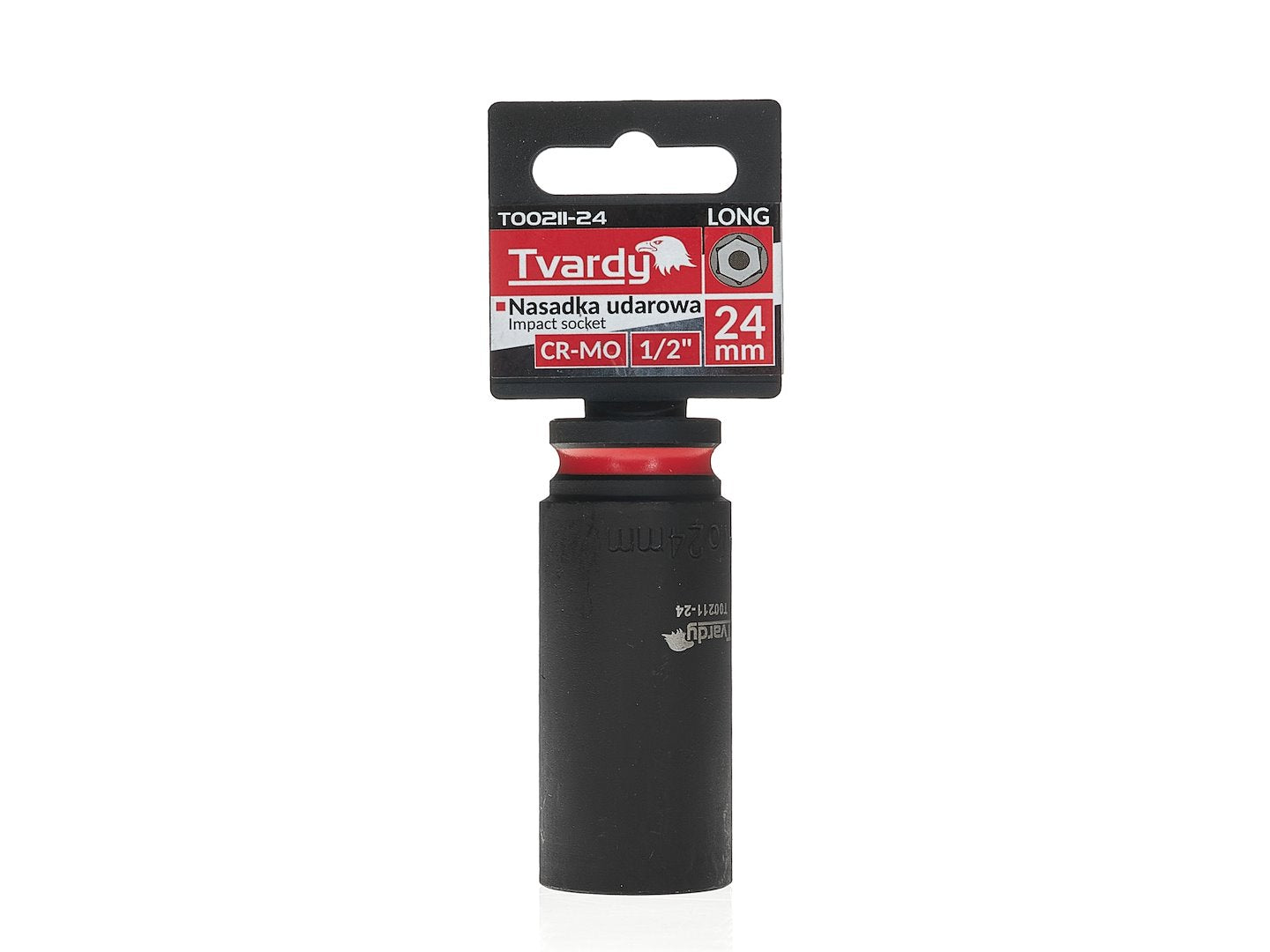 Cheie tubulara de impact lunga in 6 puncte 1 / 2", 24 mm, Cr-Mo, Tvardy T00211-24