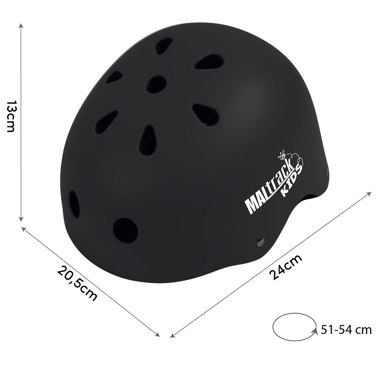 Casca de protectie pentru copii 48-54 cm, negru, MalTrack 112693