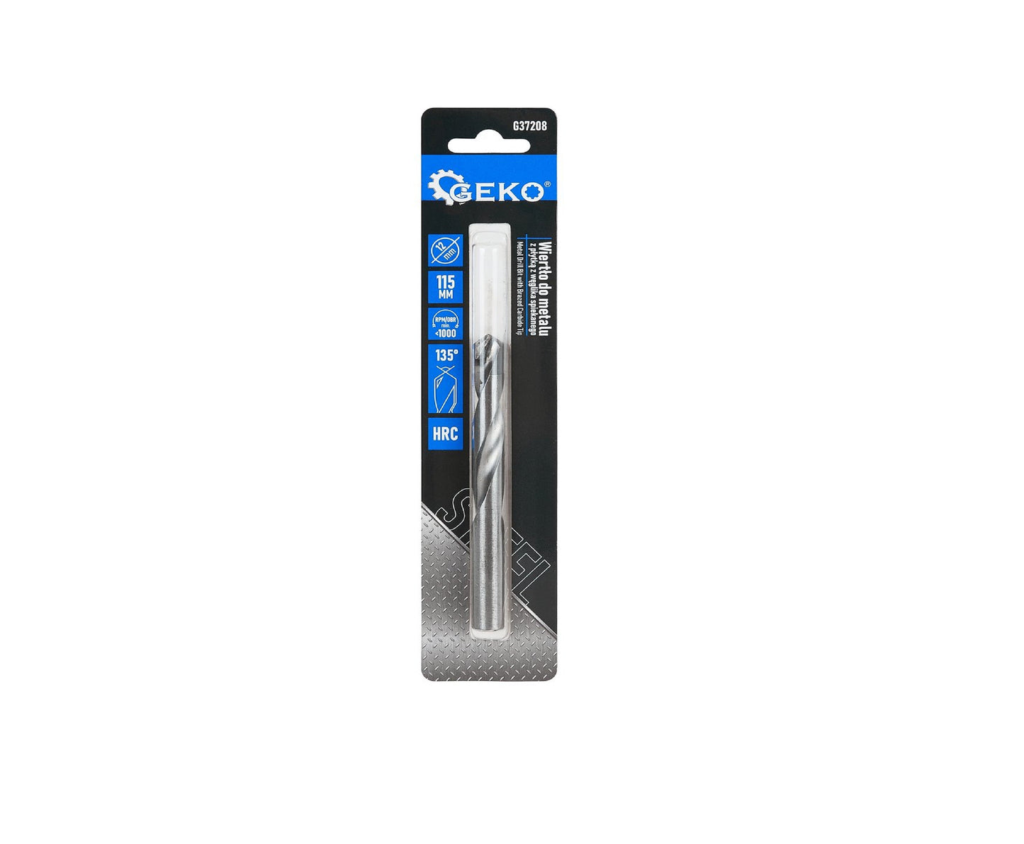Burghiu pentru metal cu insertie de carbura, 12 x 115 mm, Geko G37208