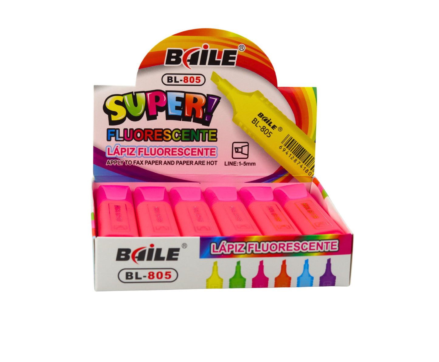 Marker evidentiator pentru notite, roz neon, Lean 21514