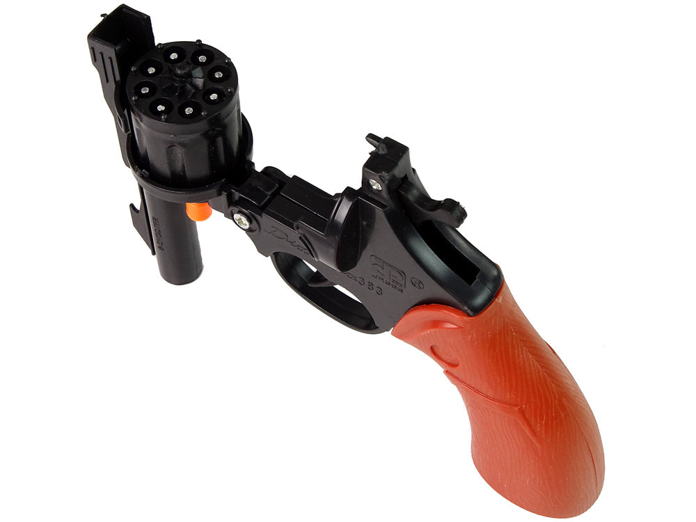 Pistol de jucarie revolver cu capse, 16x11x4cm, negru, Lean 15158