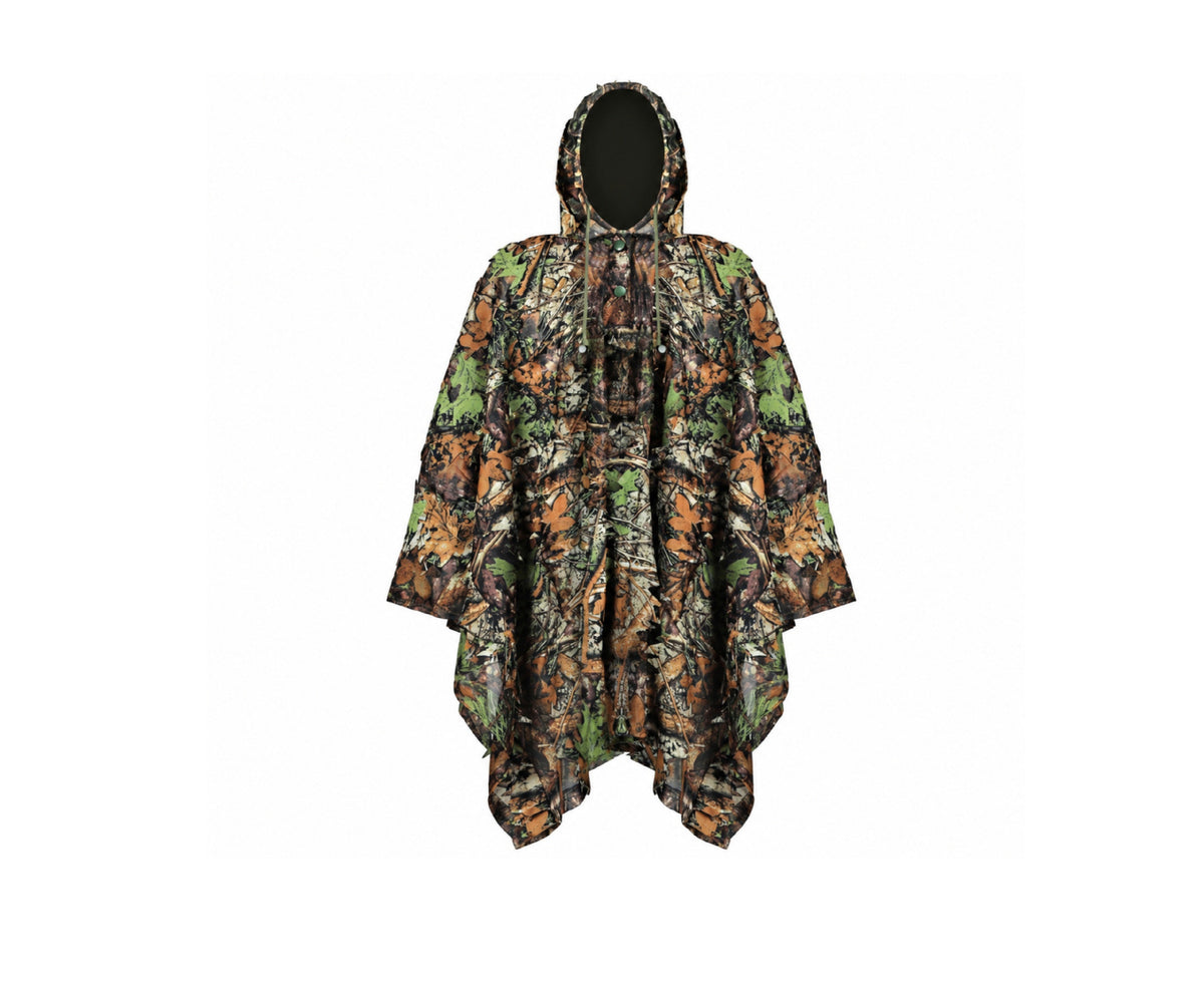 Poncho de camuflaj 3D cu gluga, 130 x 110 cm, Lean 31257