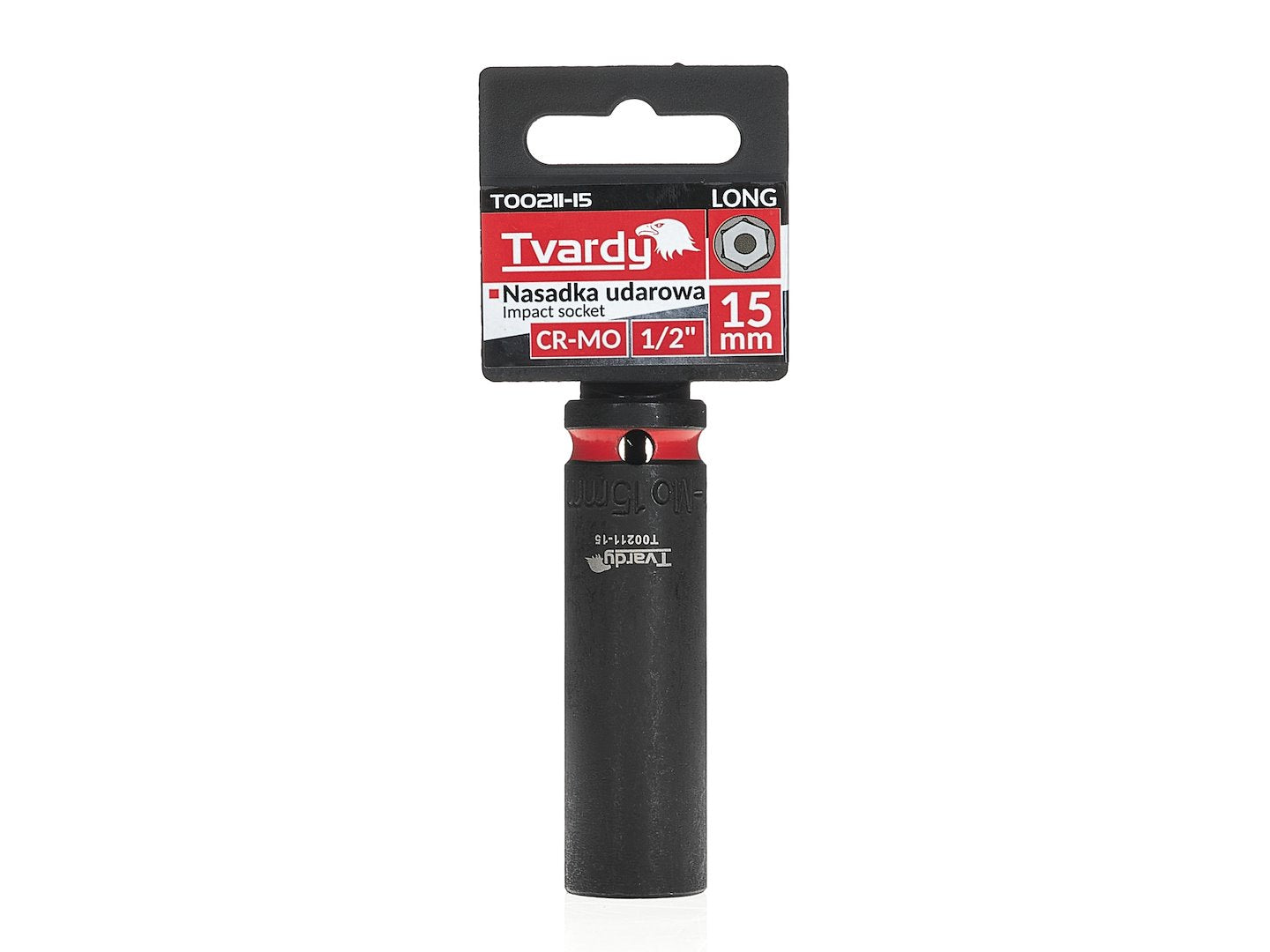 Cheie tubulara de impact lunga in 6 puncte 1 / 2", 15 mm, Cr-Mo, Tvardy T00211-15