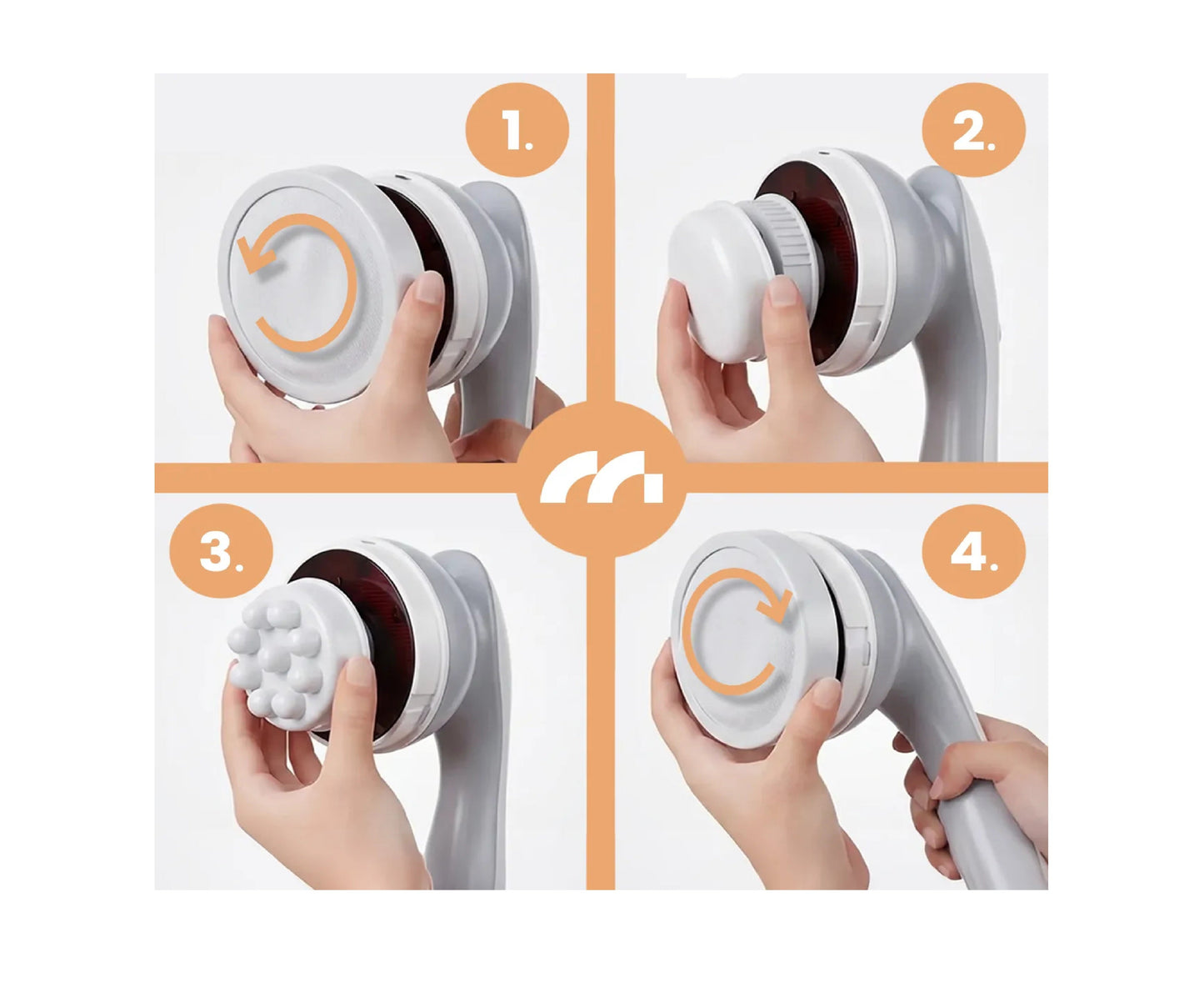 Aparat de masaj anticelulitic cu 8 capete interschimbabile SkinPulse, 28 W, MalTec 113860