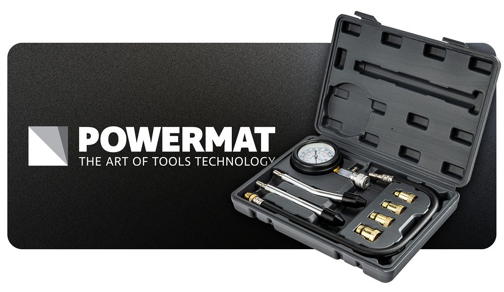 Tester compresie motoare benzina PM-MCSB-8T, 8 bucati, Powermat PM1522