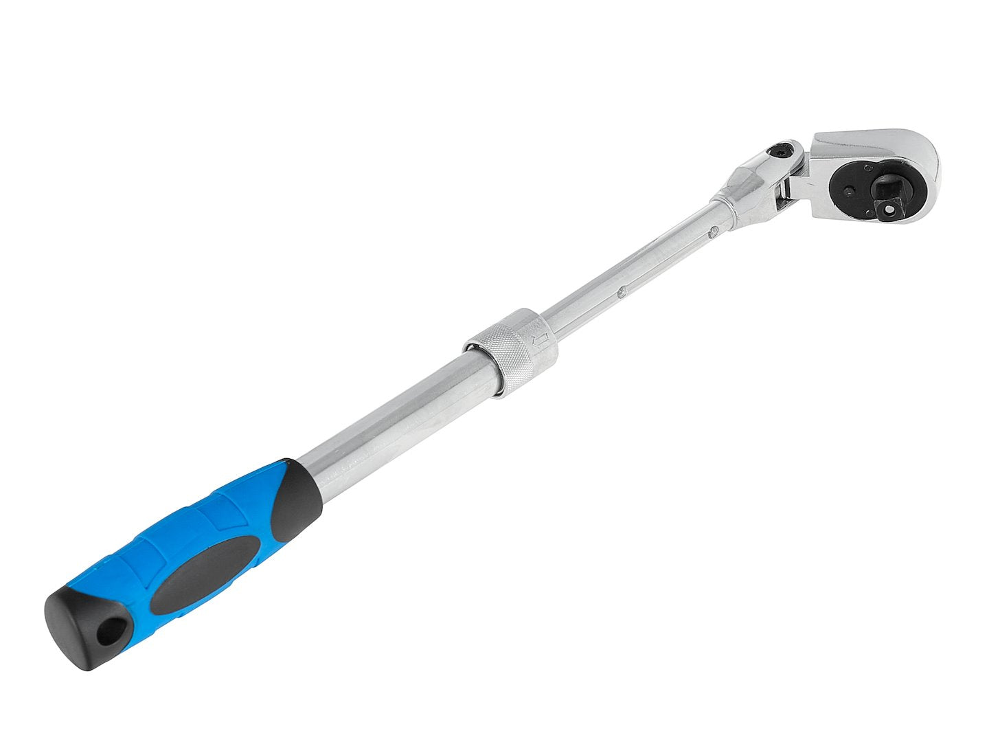 Cheie cu clichet cu cap flexibil si maner telescopic, 3 / 8", 285-375 mm, 72 T, Cr-V, Geko G10129