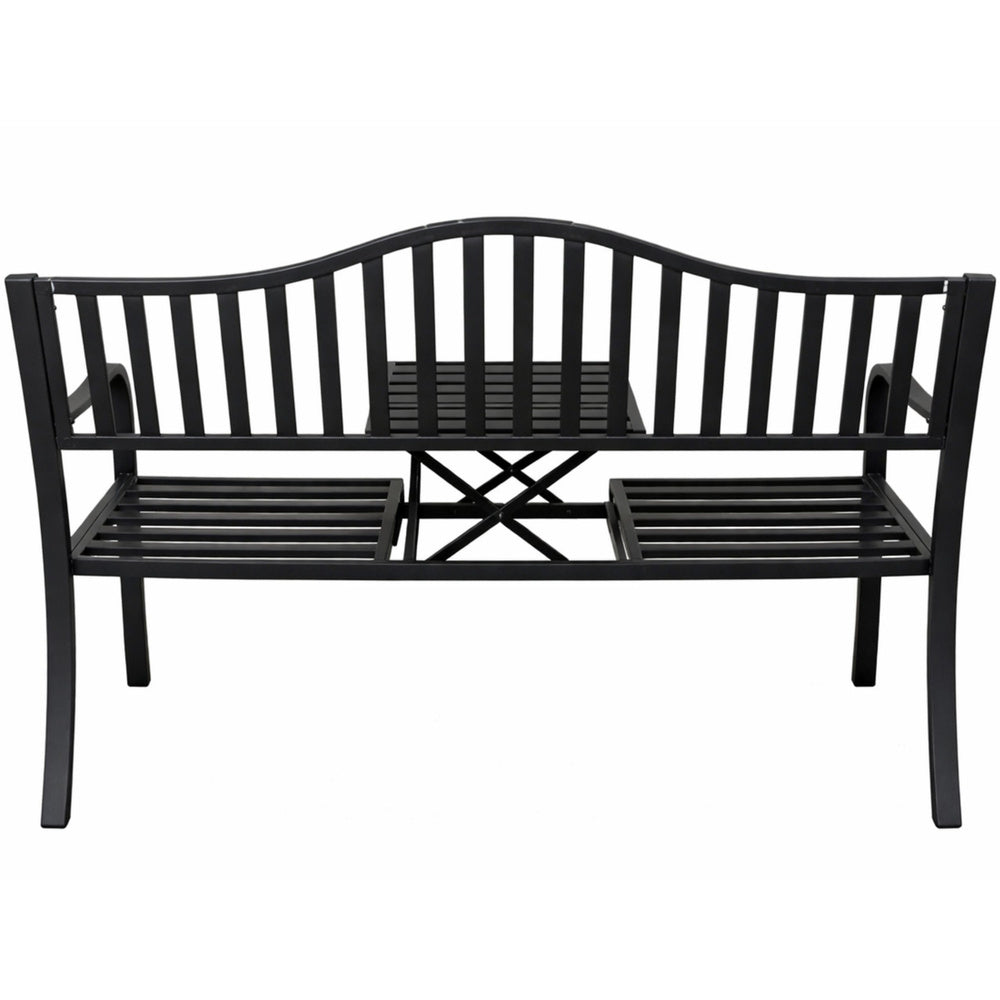 Banca de gradina metalica cu masuta de cafea, 150 cm, Lean 29324