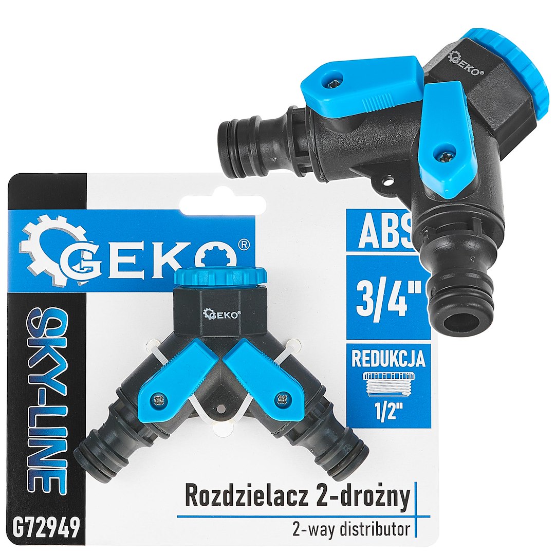 Conector cu 2 cai 3 / 4" reductie la 1 / 2", Geko G72949