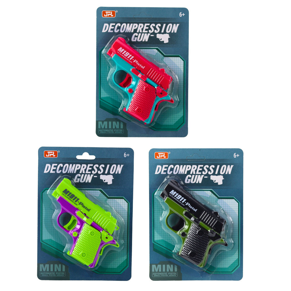 Pistol de jucarie Decompression Gun, 8 cartuse, 12.5 x 8.5 x 2 cm Lean 28655