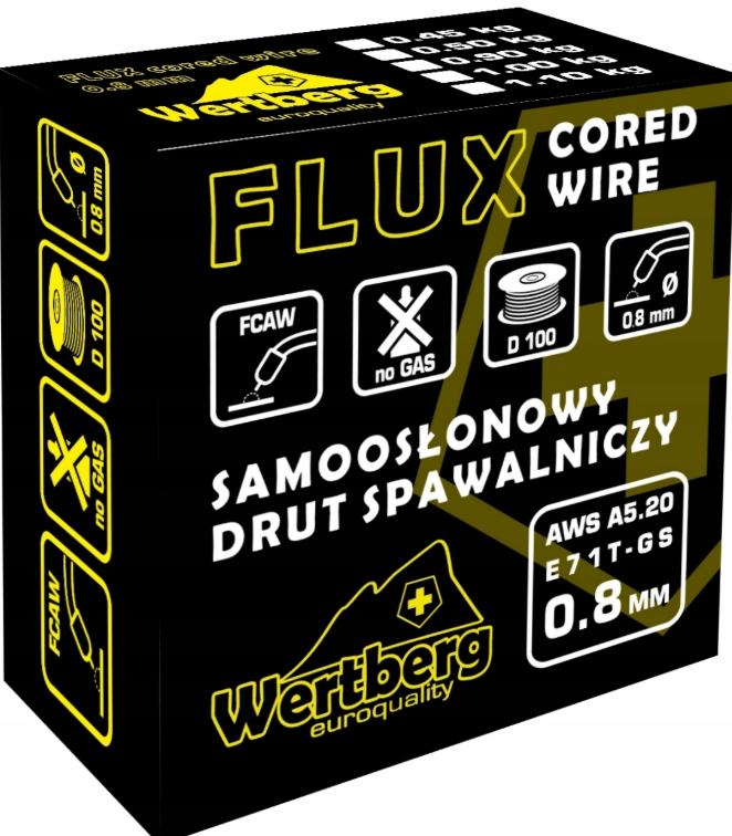 Sarma de sudura autoecranata FLUX Wertberg E71T-GS 0.8 mm 1.1 kg, Harder HD0140