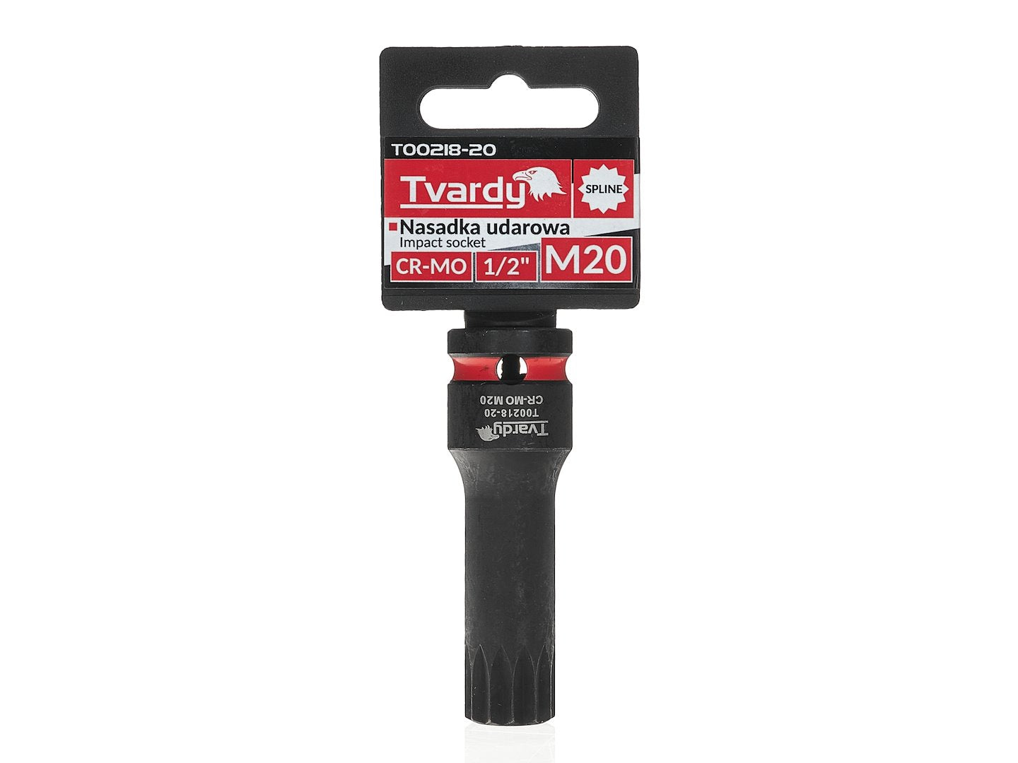 Cheie tubulara de impact SPLINE 1 / 2", M20, Cr-Mo, Tvardy T00218-20