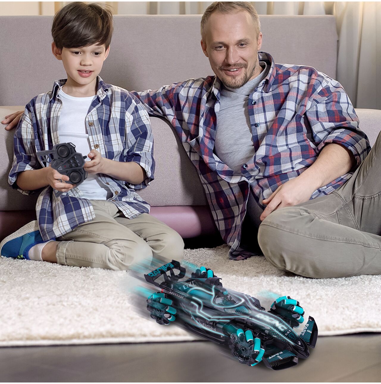Masinuta pentru drifturi cu telecomanda si senzor, 36 cm x 15 cm x 10,5 cm, MalPlay 111570