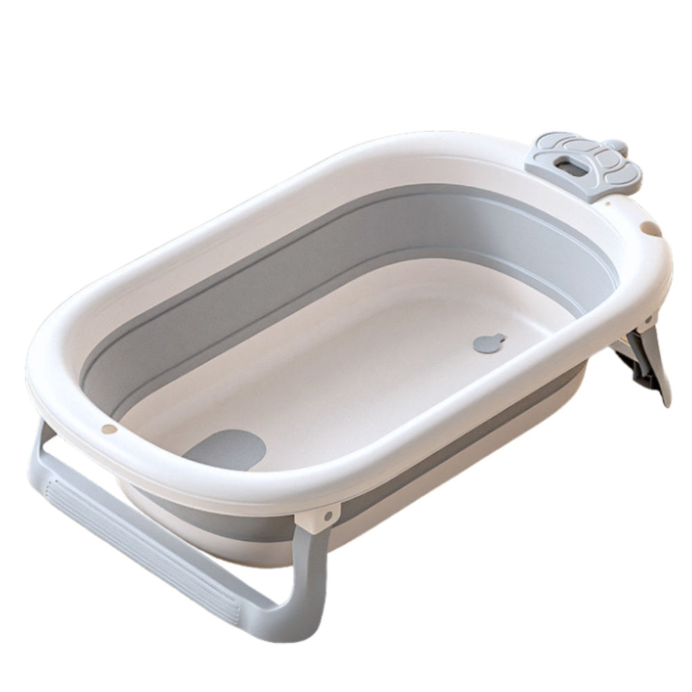 Cadita de baie pentru bebelusi cu termometru si saltea, 71 x 45 x 21,5 cm, gri, Lean 26759