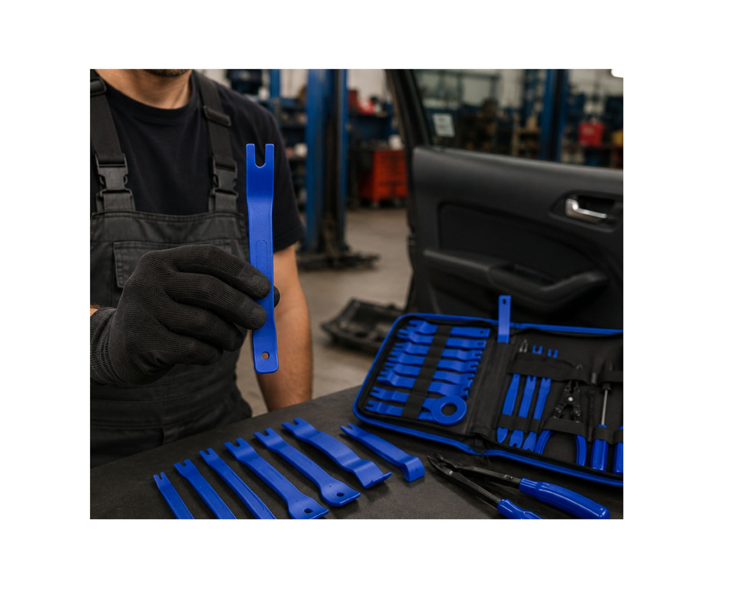Set scule pentru indepartarea tapiteriei, 45 bucati, Lean 29275