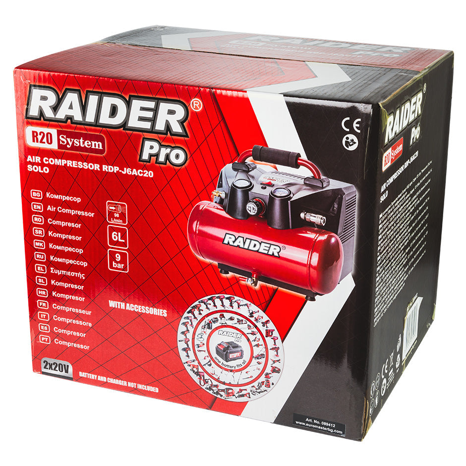 Compresor de aer RDP-J6AC20 Solo (fara acumulator si incarcator), Raider 089412