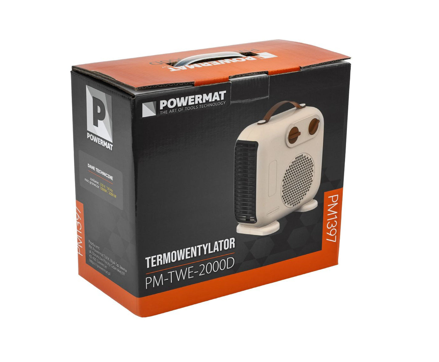 Aeroterma electrica PM-TWE-2000D, 2000 W, Powermat PM1397