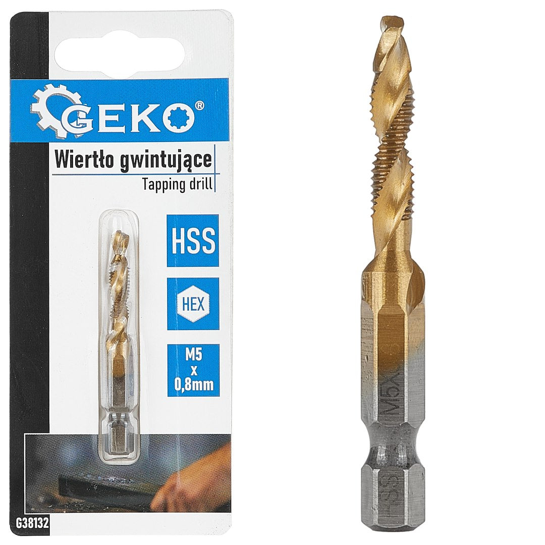 Burghiu HSS HEX pentru filetat M5 x 0.8 mm, Geko G38132