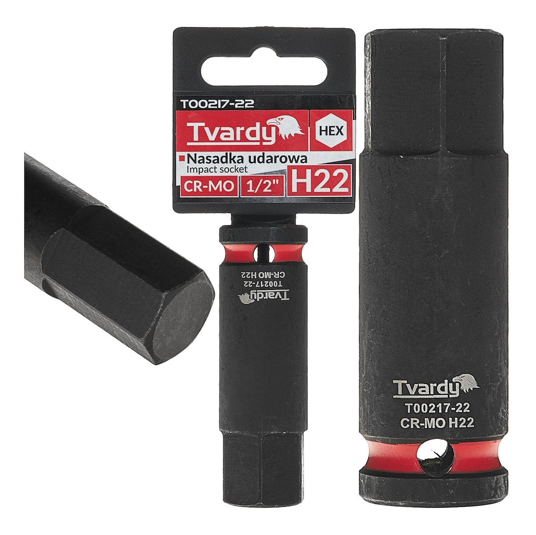 Cheie tubulara de impact HEX 1 / 2", H22, Cr-Mo, Tvardy T00217-22