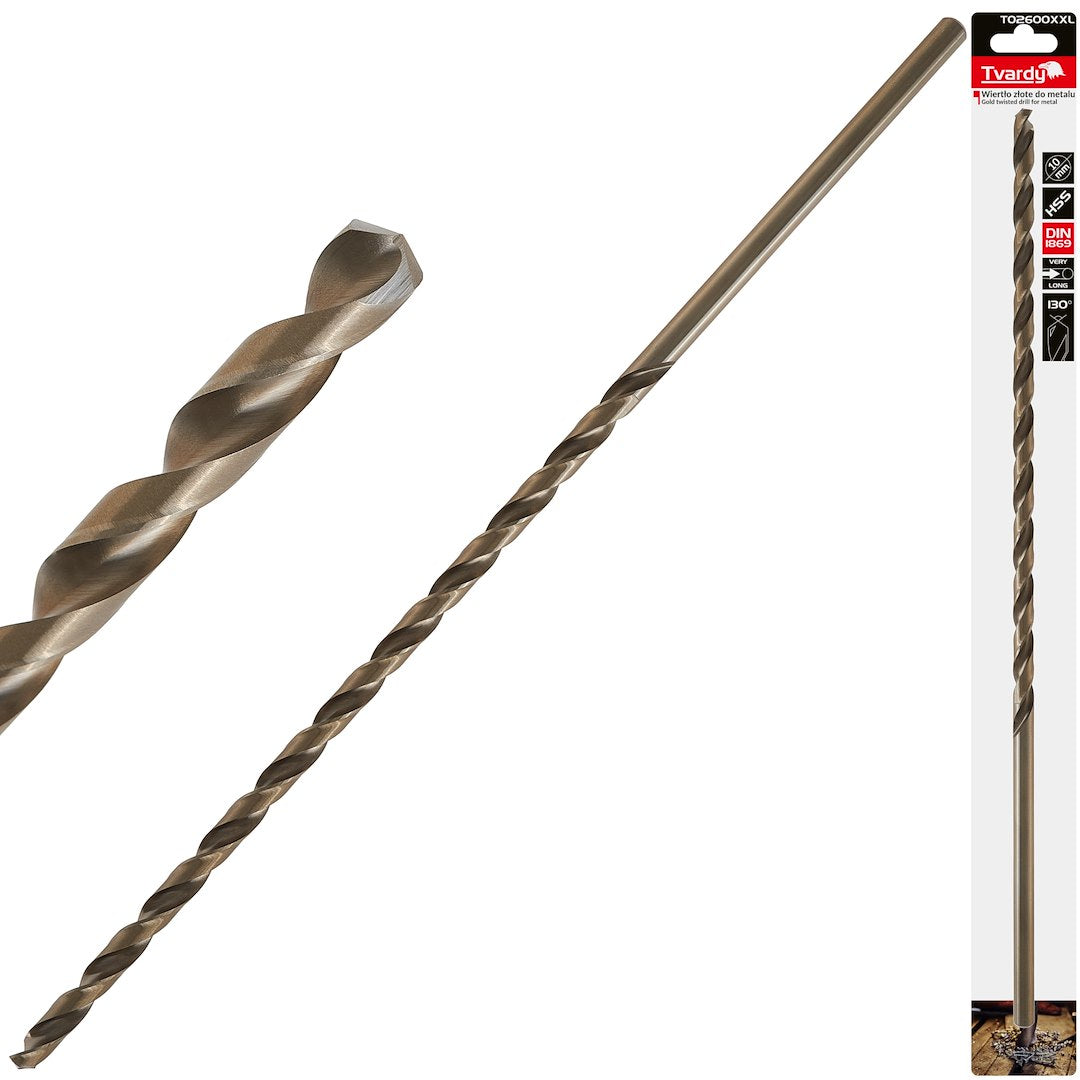 Burghiu HSS pentru metal 10 x 430 mm DIN1869, Tvardy T02600XXL