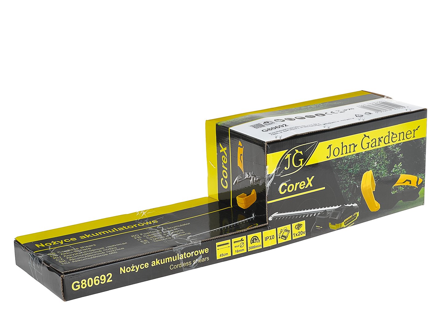Foarfeca pentru tuns gard viu cu acumulator CoreX, 450 mm 4.0 Ah 20 V, Geko G80692