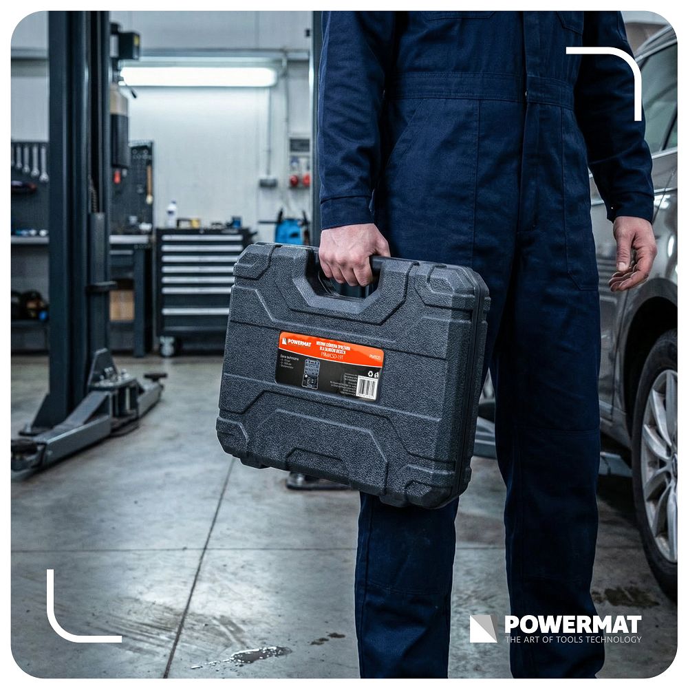 Kit manometru compresie motoare diesel PM-MCSD-19T, 19 piese, Powermat PM1523