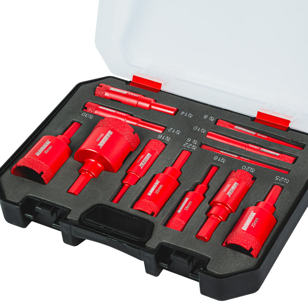 Set carote diamantate, Ø6-35mm, 12 bucati, Raider 157867