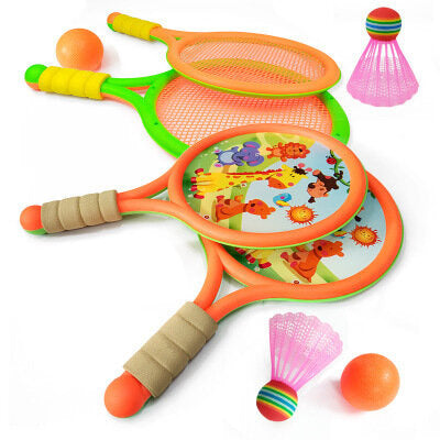 Set rachete badminton pentru copii, portocaliu / verde, Lean 20493