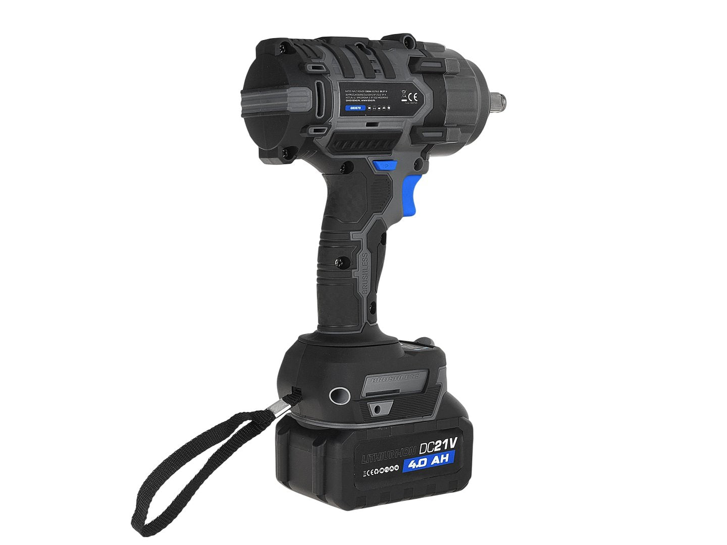 Cheie de impact pentru roti cu acumulator, 850Nm, 2x4.0Ah, 21V, Geko G80679
