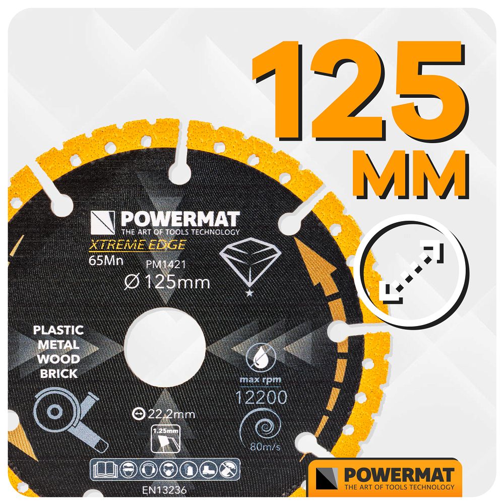 Disc diamantat universal PM-TDCS-1252T, 125 mm, Powermat PM1421