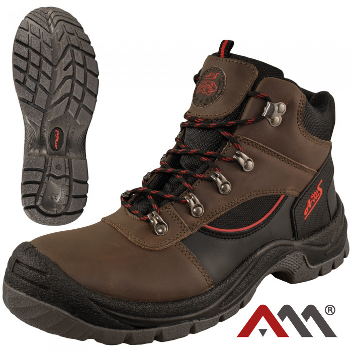 Bocanci de protectie din piele granulata Crazy Horse BTCRH cu bombeu metalic, marimea 45, Artmas ART603050