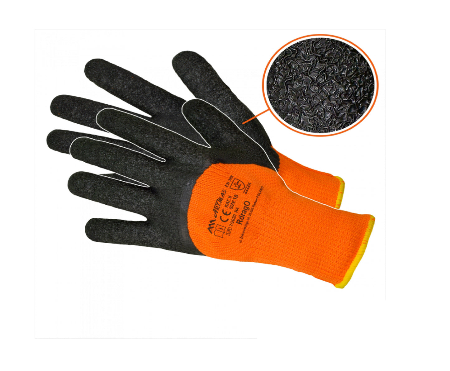 Manusi de protectie de iarna RDRAG Orange cat. 2, marimea 9, Artmas ART902025