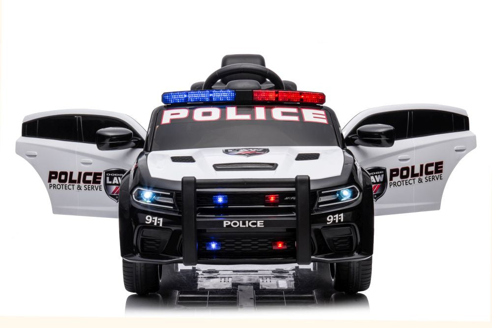 Masina de politie Dodge Charger, alb / negru, 107.5 x 56.5 x 33 cm, Lean 20011