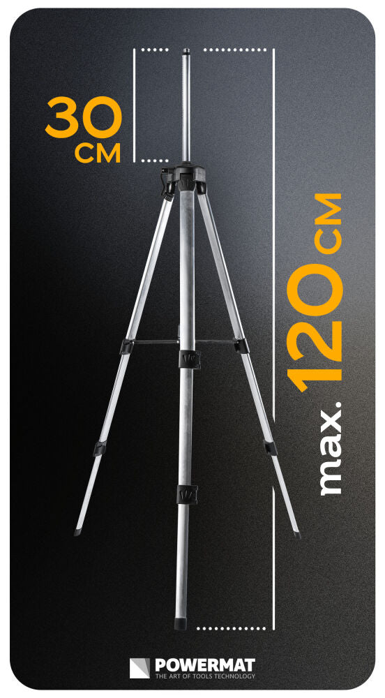 Trepied pentru nivela laser PM-SPLK-1.2M, 43–120 cm, Powermat PM1585