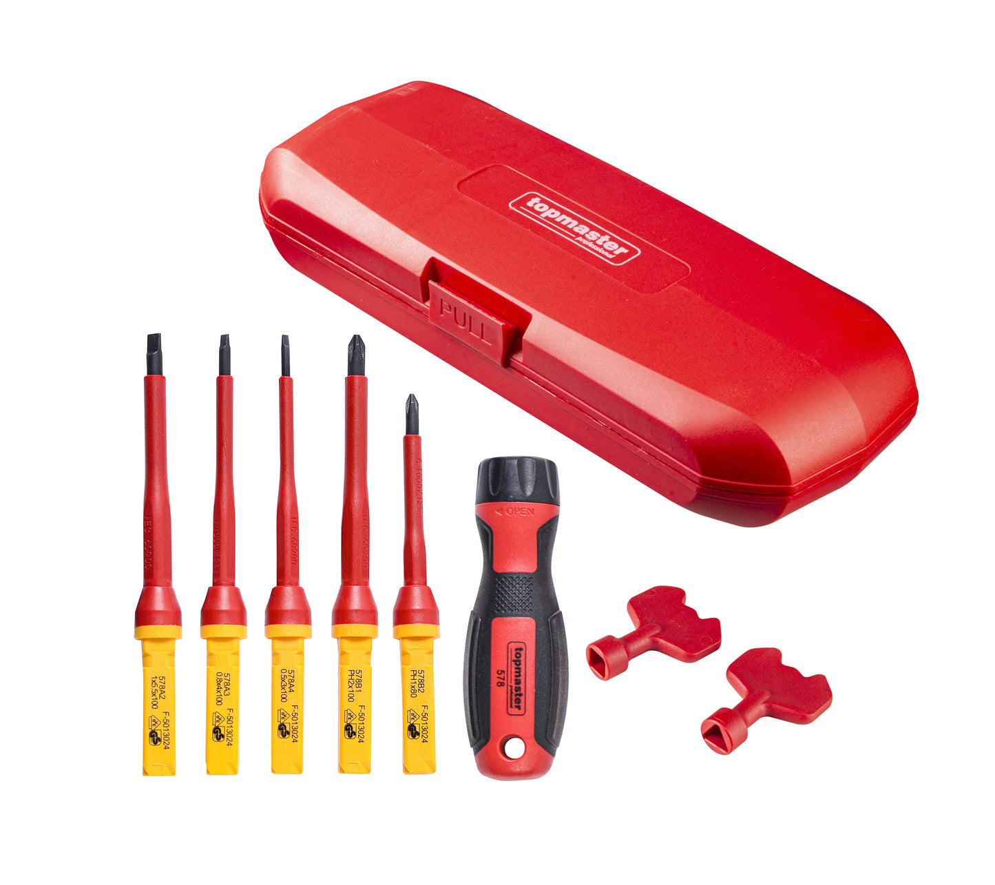 Set 8 surubelnite izolate VDE 1000V cu maner unic, Topmaster 220139