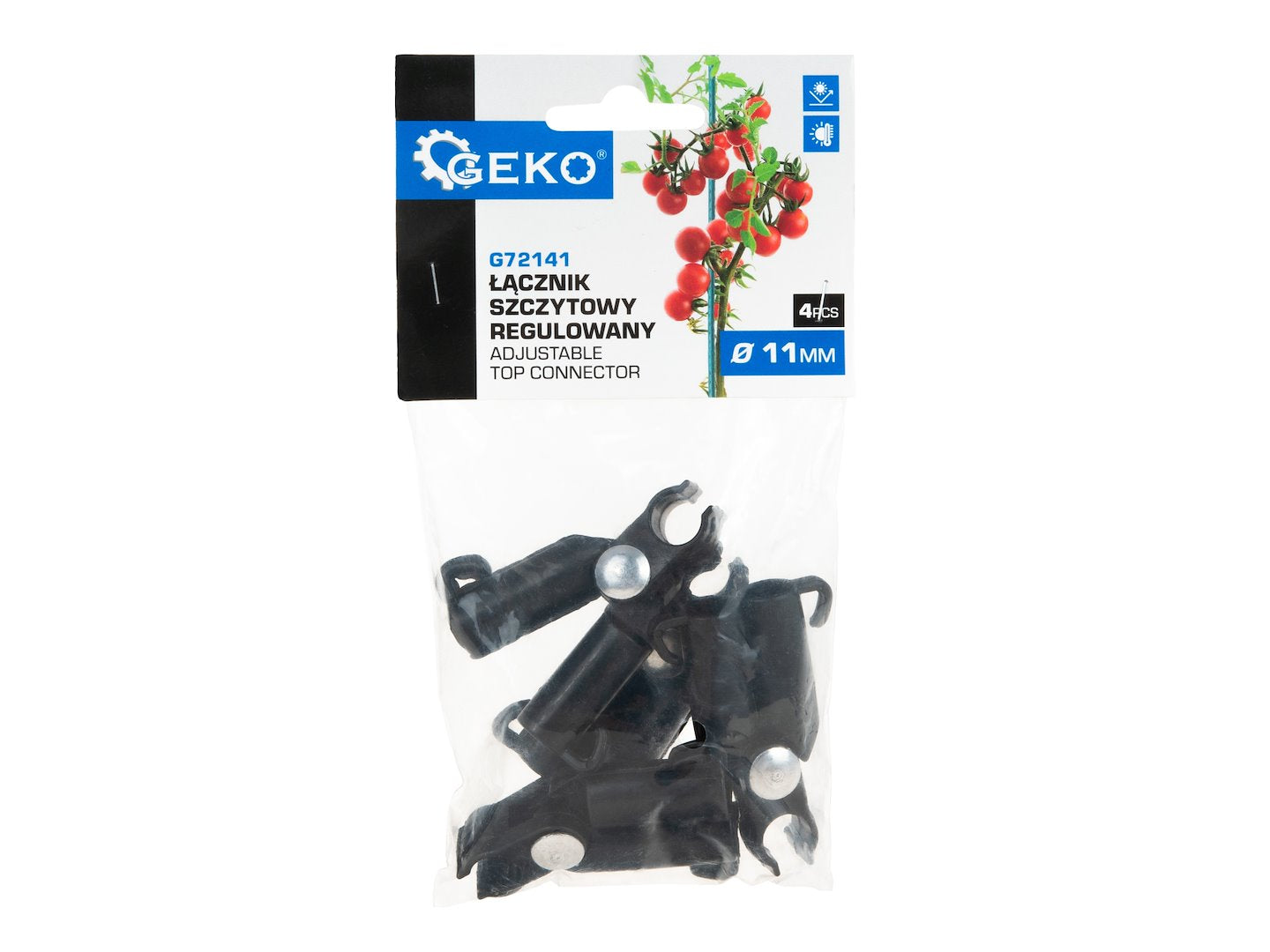 Set conectori superiori reglabili pentru araci, 11 mm, 4 bucati, Geko G72141