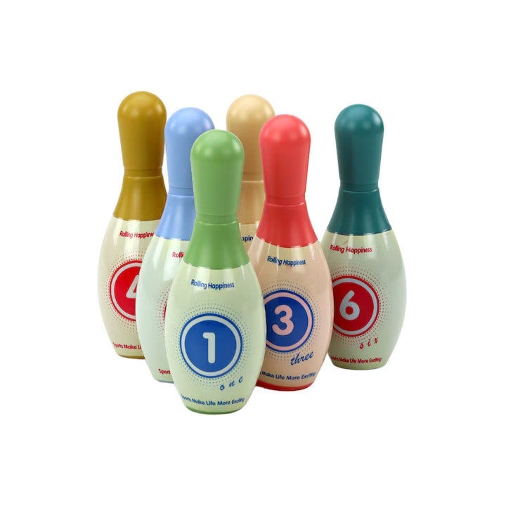 Set popice bowling, 6 piese, multicolor, 19.5 x 6.5 x 6.5 cm, Lean 17518