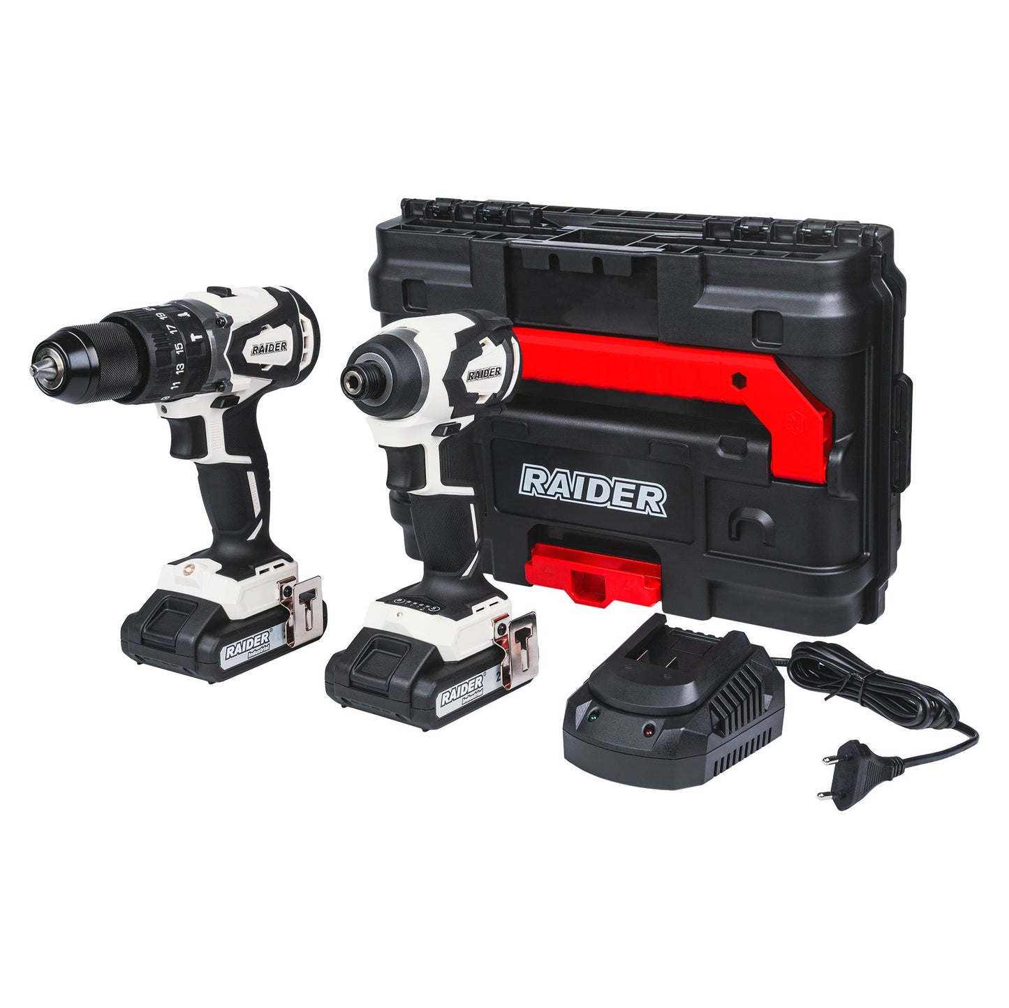 Set surubelnita cu impact brushless RDI-CDB04W si HID01W, 2 x 2Ah, Raider 011504