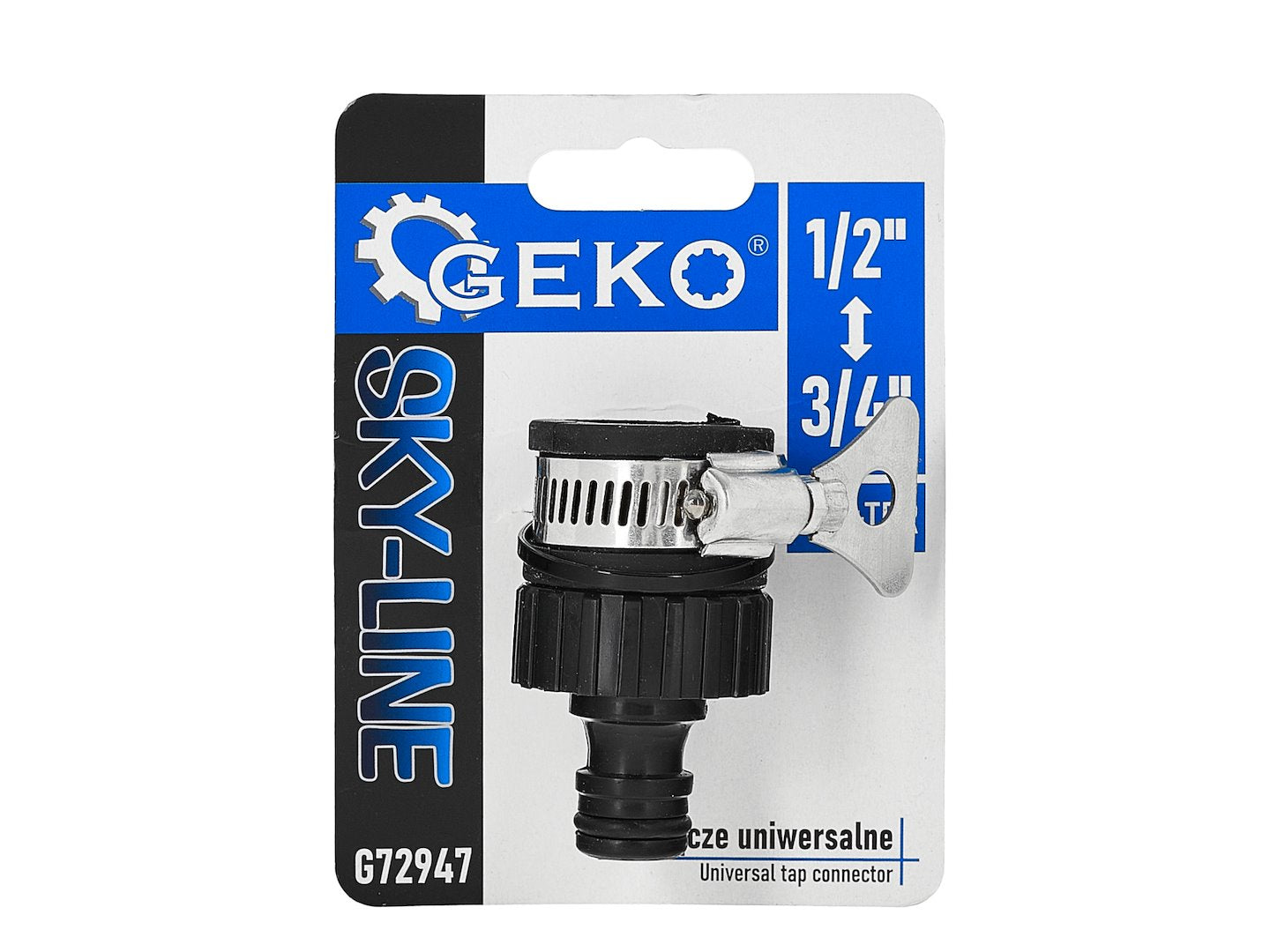 Conector universal cu clema pentru robinet Sky-Line, Geko G72947