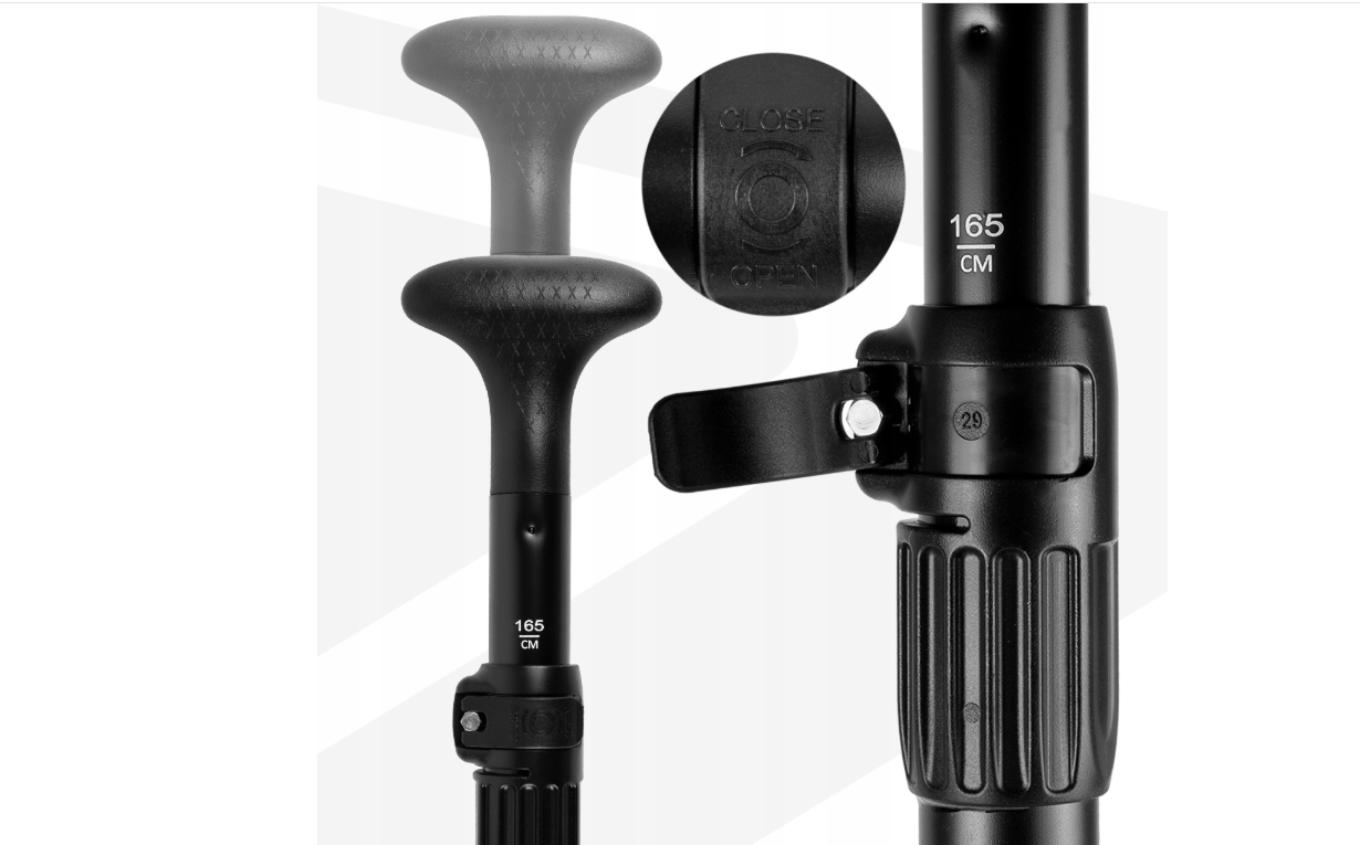 Vasla pliabila reglabila 2 in 1 Scoopers, 165 - 225 cm, negru, MalTec 112825