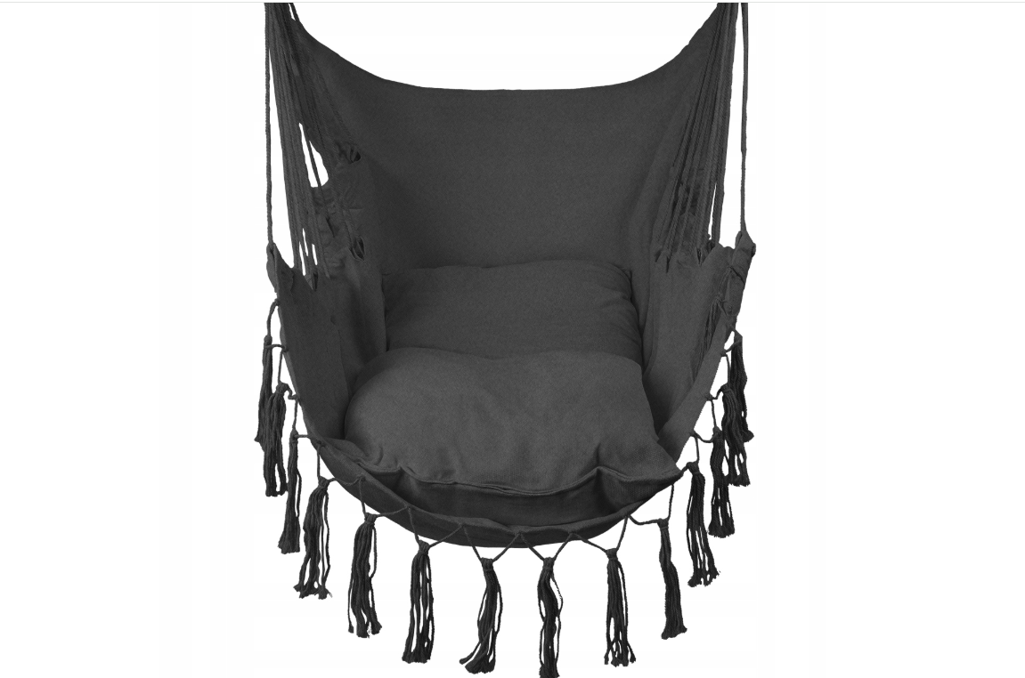 Balansoar suspendat cu perne, negru, 40 x 40 cm, MalTec 112864