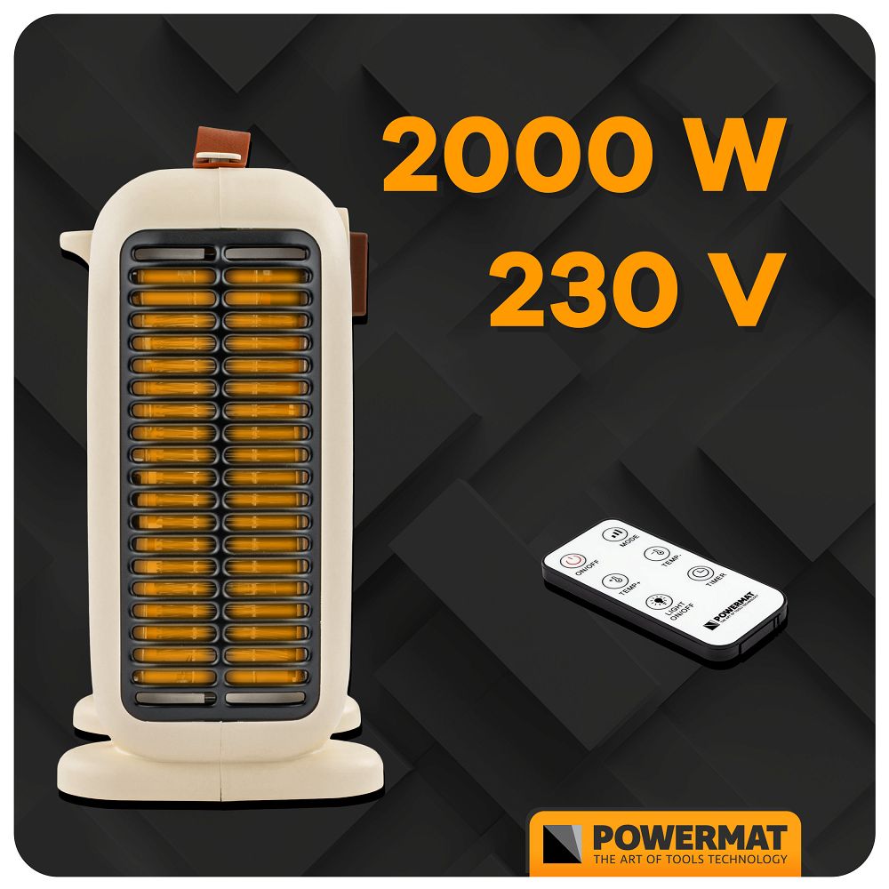 Aeroterma electrica PM-TWE-2000D-LCD, 2000 W, Powermat PM1398